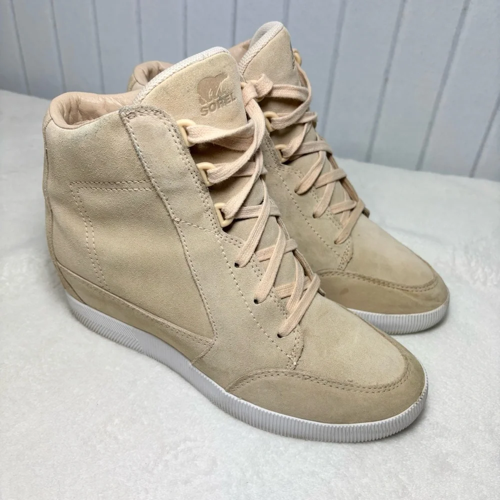 Sorel‎ Out N About Wedge Bootie Boots Beige NL4913-260 Waterproof Size 9.5